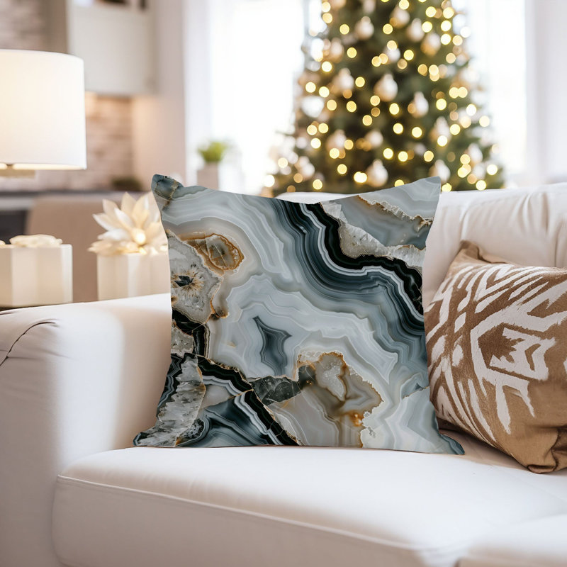 Abstract Gray Marble Geode Pattern II Modern, 20"H x 20"W