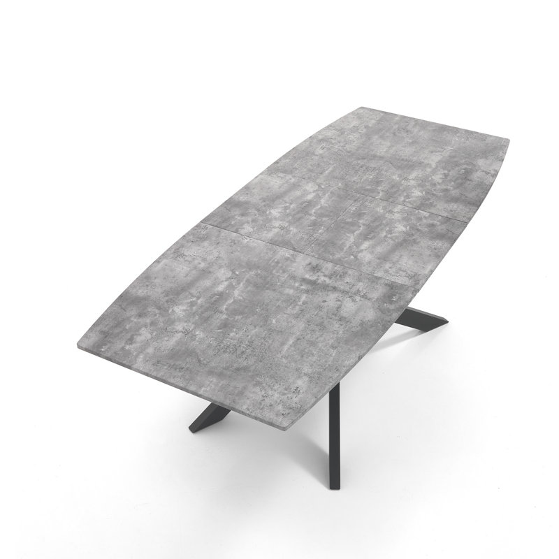 Amahya Extendable Metal Base Dining Table, Grey, Black
