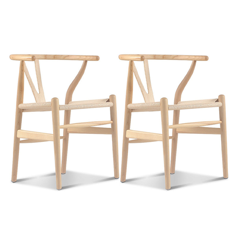 Ensemble de deux chaises triangulaires, Bois de frêne naturel