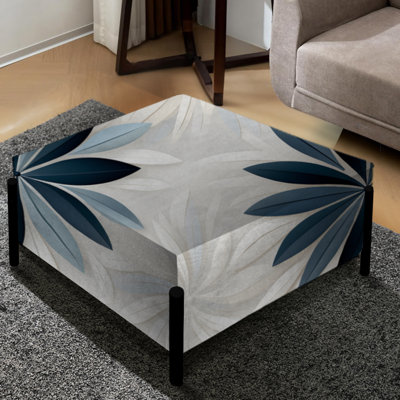 Nordic Tranquillity - Geometric Large Square Ottoman