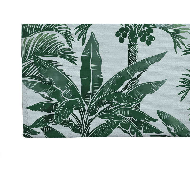 Tapis de bureau léger décoratif In the Jungle, L 3 pi x L 2 pi, Bleu