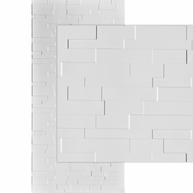 Tétra MirroFlex de 4 pi x 10 pi Panneaux muraux PVC PVC 3D - Blanc brillant (40 pieds carrés / feuille)