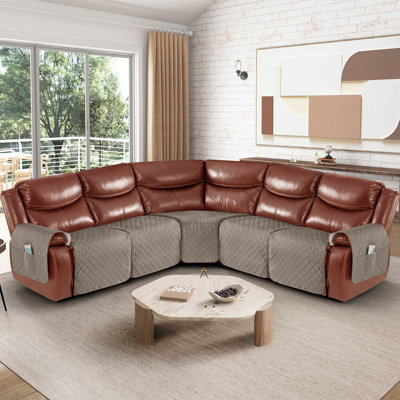  Wildee Waterproof 5-Pieces Sectional Recliner Sofa Covers Couch Covers For Reclining L Shape Sofa