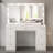 Boahaus Yara Large Lighted Makeup Vanity Desk with Big Mirror and Built-In Lights-106032967-106032959