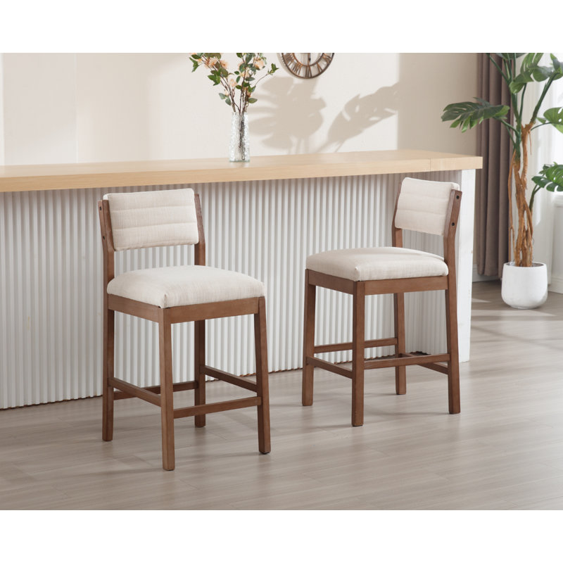 Darlane Upholstered Counter Stool, White