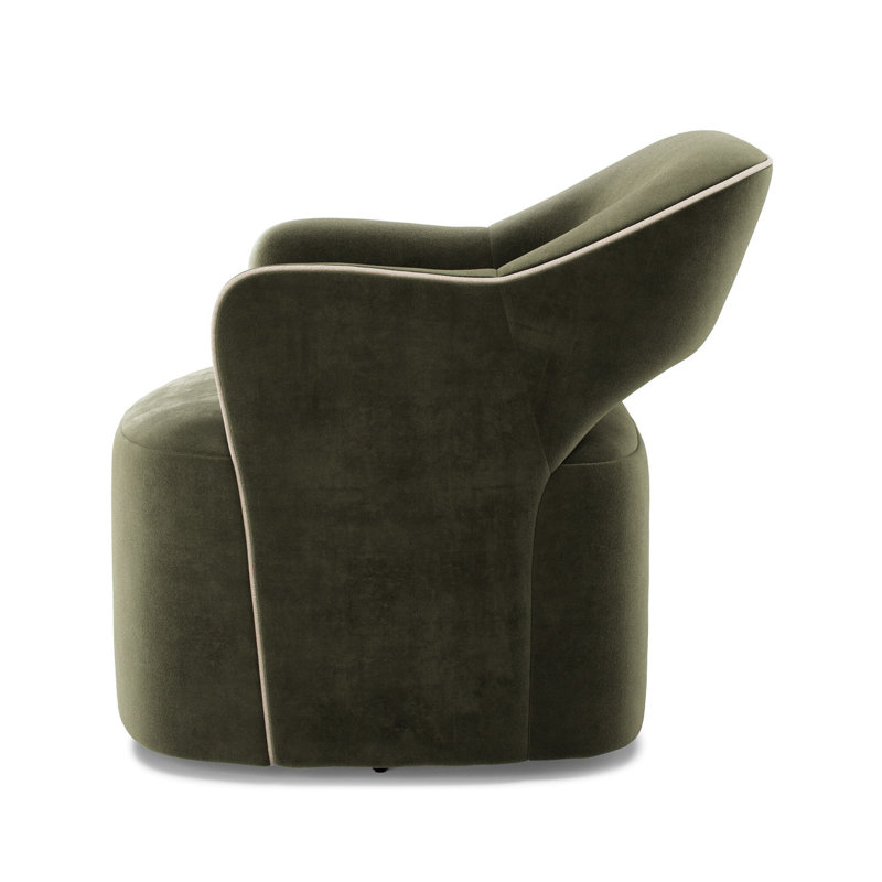 BLYTHE Swivel Armchair Chair with Ottoman, Surrey Olive