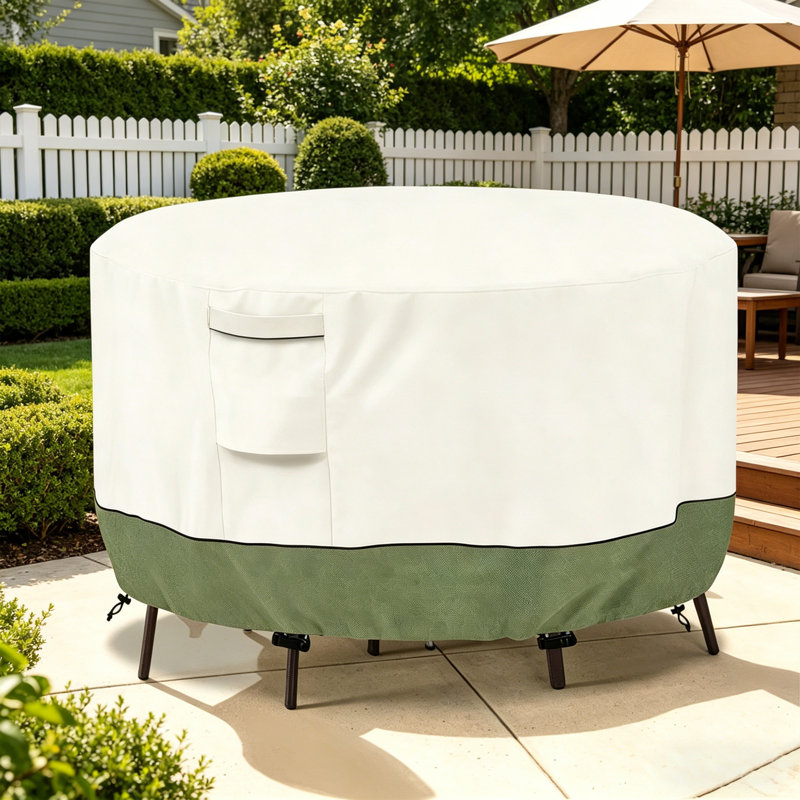 Heavy Duty Waterproof Patio Table Cover for Round Patio Furniture Set, 27.5" H x 96" W x 96" D