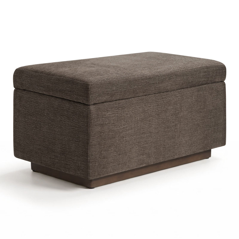 Repose-pieds avec rangement 29,5 po avec compartiment de rangement dissimulé, Brun