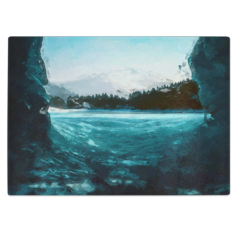 Tempered Glass Ice Tunnel Chopping Board, 28.5 cm W x 20 cm L