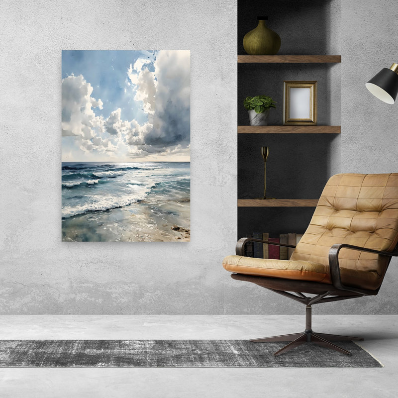 «Sunny Beach Day Contemporary Beach», reproduction d'art mural, 48" H x 32" W