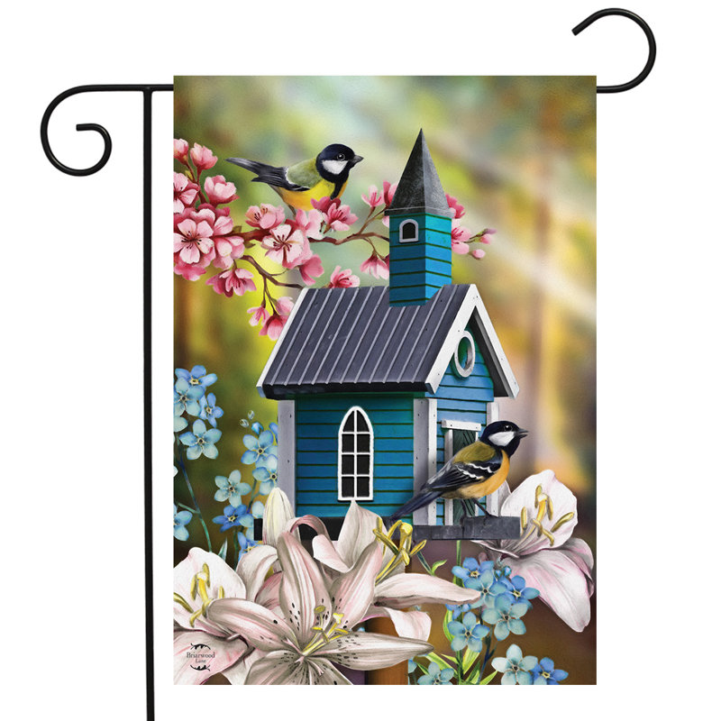 Drapeau de jardin Peaceful Birdhouse
