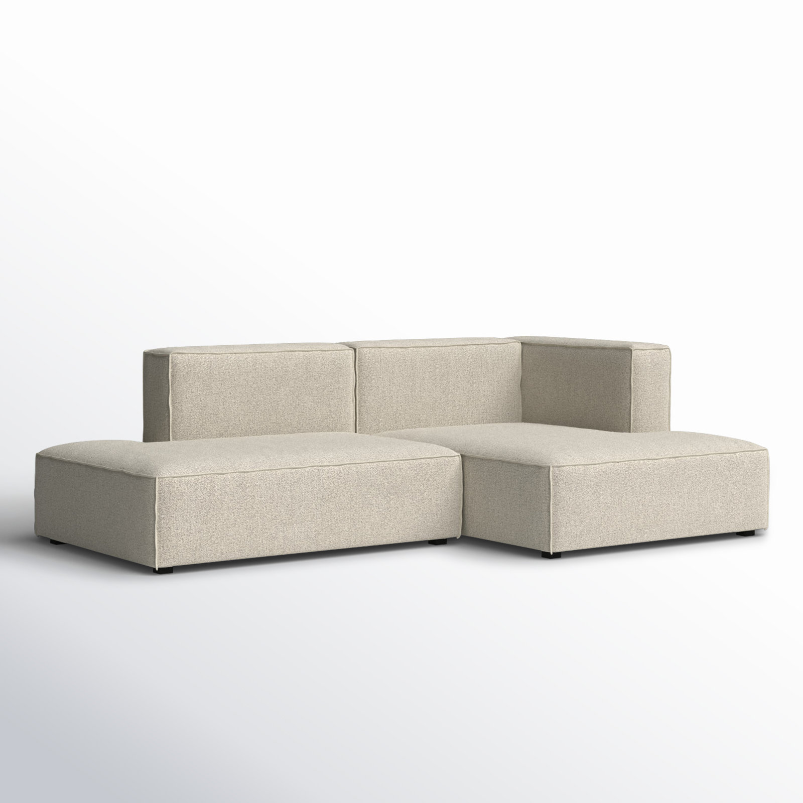 Shonnard 2 - Piece Upholstered Sectional, Right Hand Facing, Taupe Performance Boucle