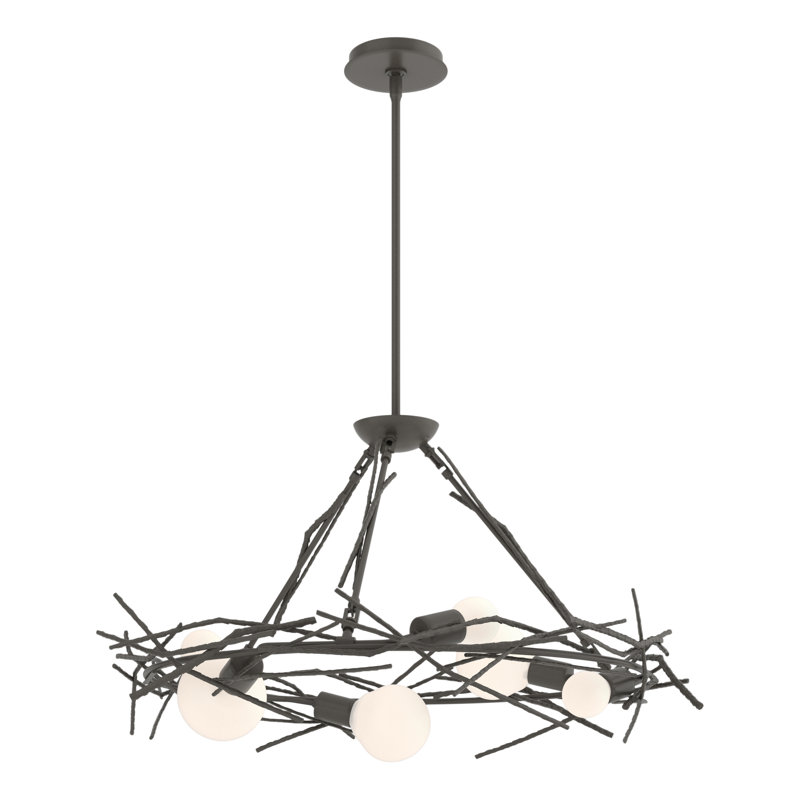 Brindille 6 - Light Sputnik Globe Chandliers, Dark Smoke
