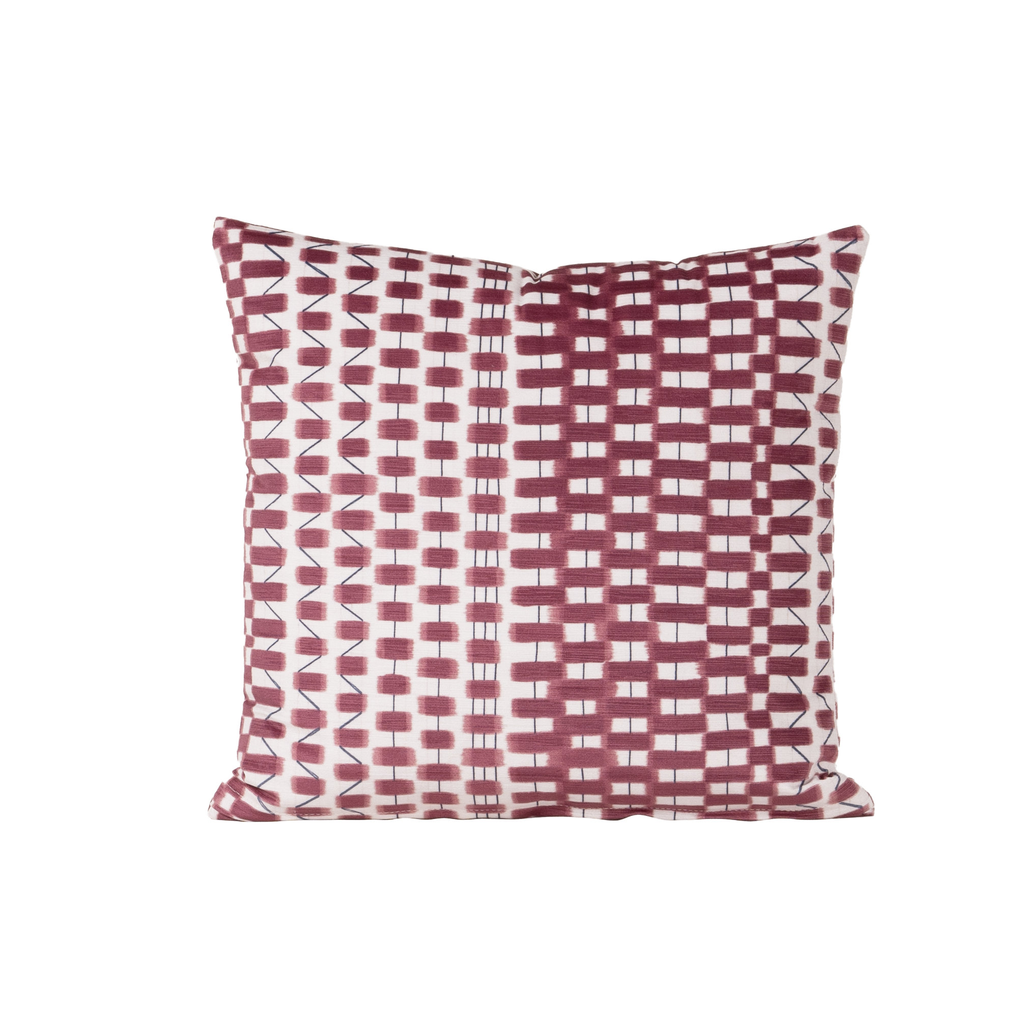 Oakden Checkered Throw Pillow, Red, Square 18", Polyester