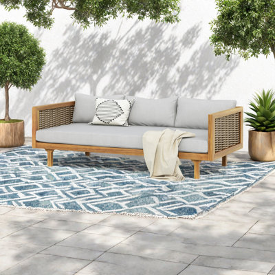 3 SEATER DAYBED WITH RATTAN ARMS