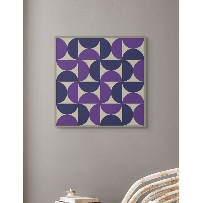 Vibrant Semicircle 5 Print, Navy/Purple/White, 22.25" H x 22.25" W