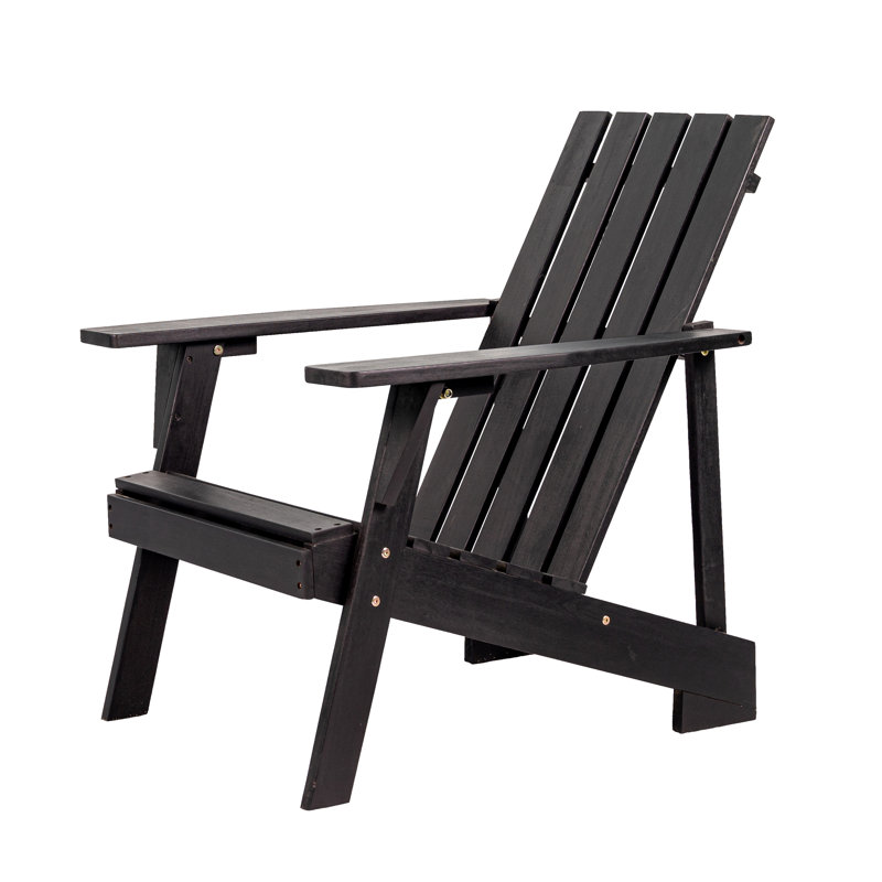 Avemaria Acacia Outdoor Adirondack Chair, Black