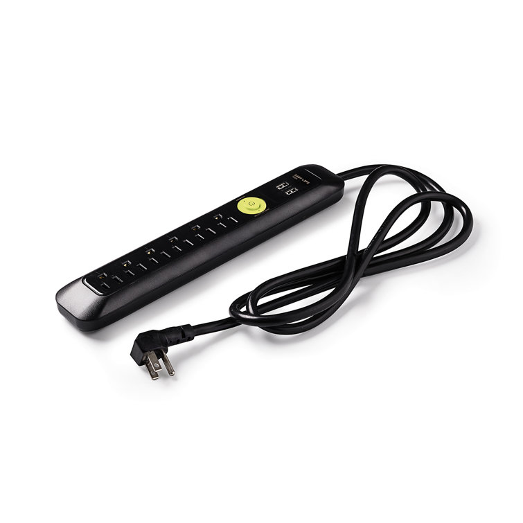 Power Strips 6-Outlet 2-USB Power Strip Surge Protector