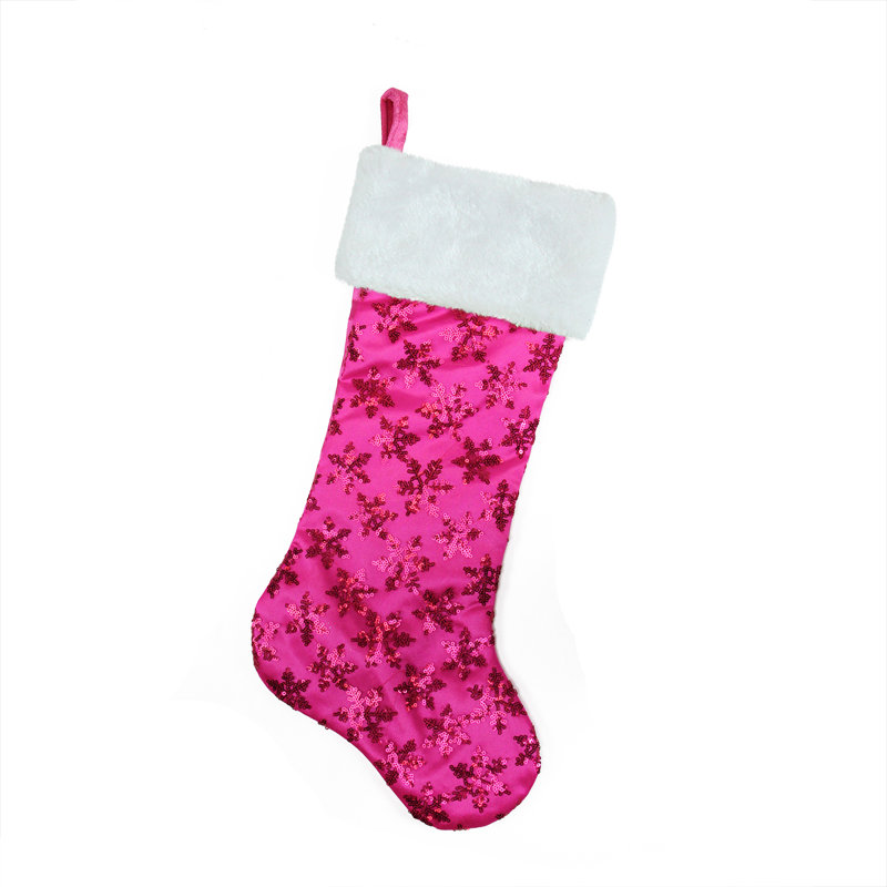Chaussette de Noël 20,5 po, Rose