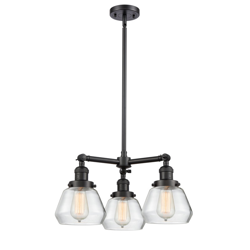 Lustre 3 lumières à abat-jour Chill, Transparent, Chrome poli, Ampoule non incluse
