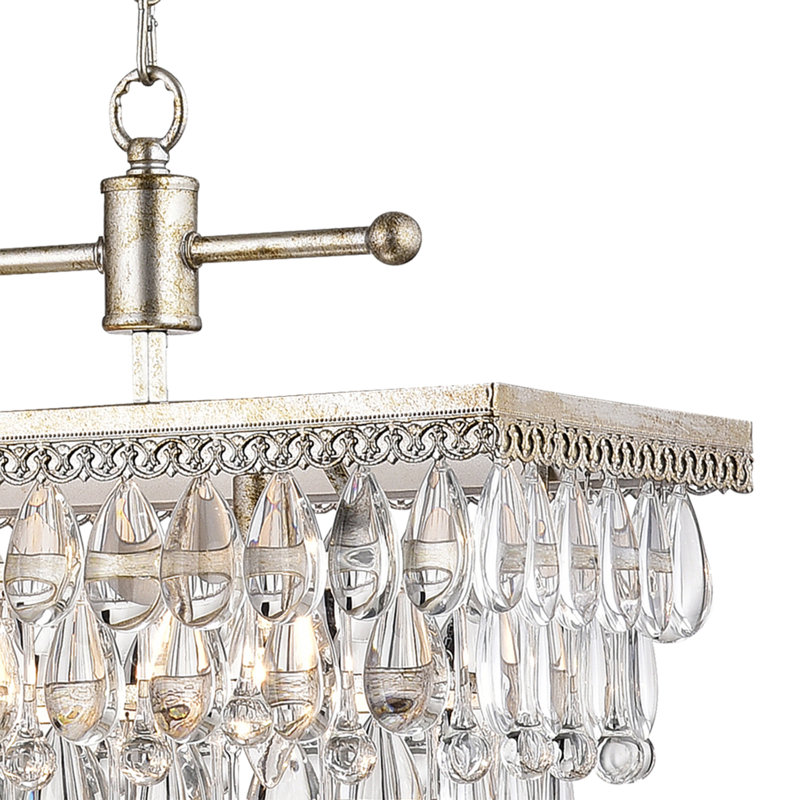 Audrick 4 - Light Kitchen Island Pendant, Antique Silver