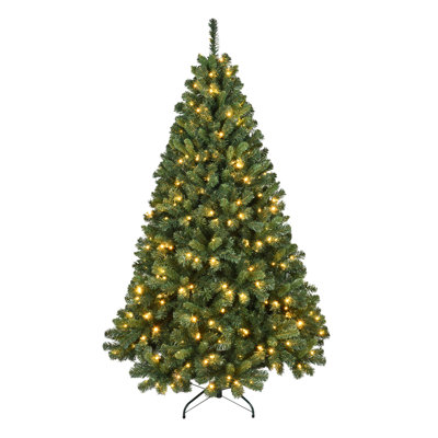 7 pi. 380 lumières DEL de musique synchro Wifi, 1339 pointes, fil mémoire, arbre de Noël articulé en PVC - arbre de Noël artificiel vert, contrôle de l'application, effets bicolores, support en métal