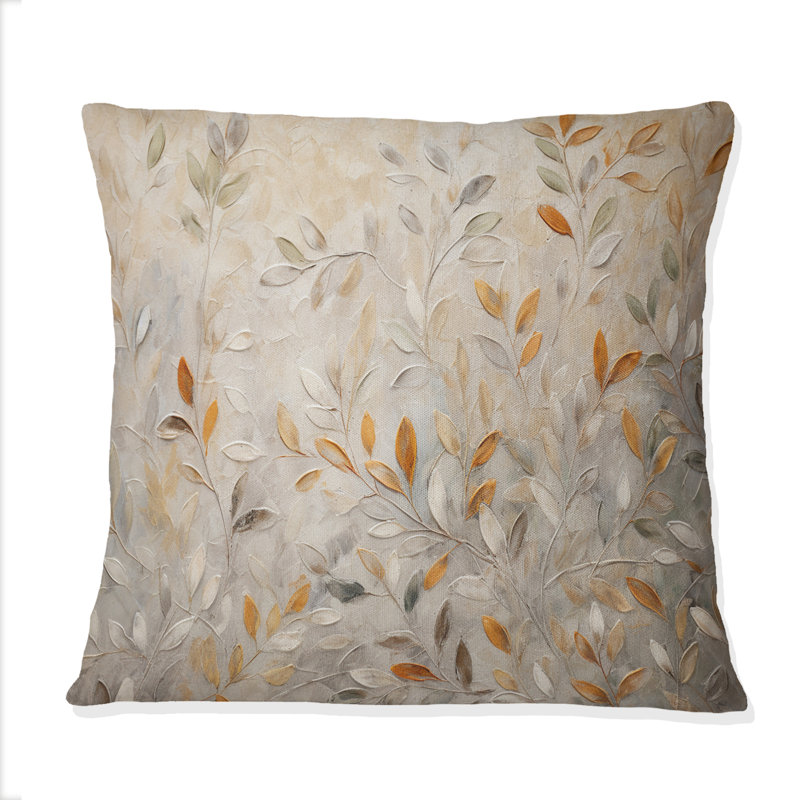 Coussin décoratif imprimé botanique beige I - Abstract Botanicals