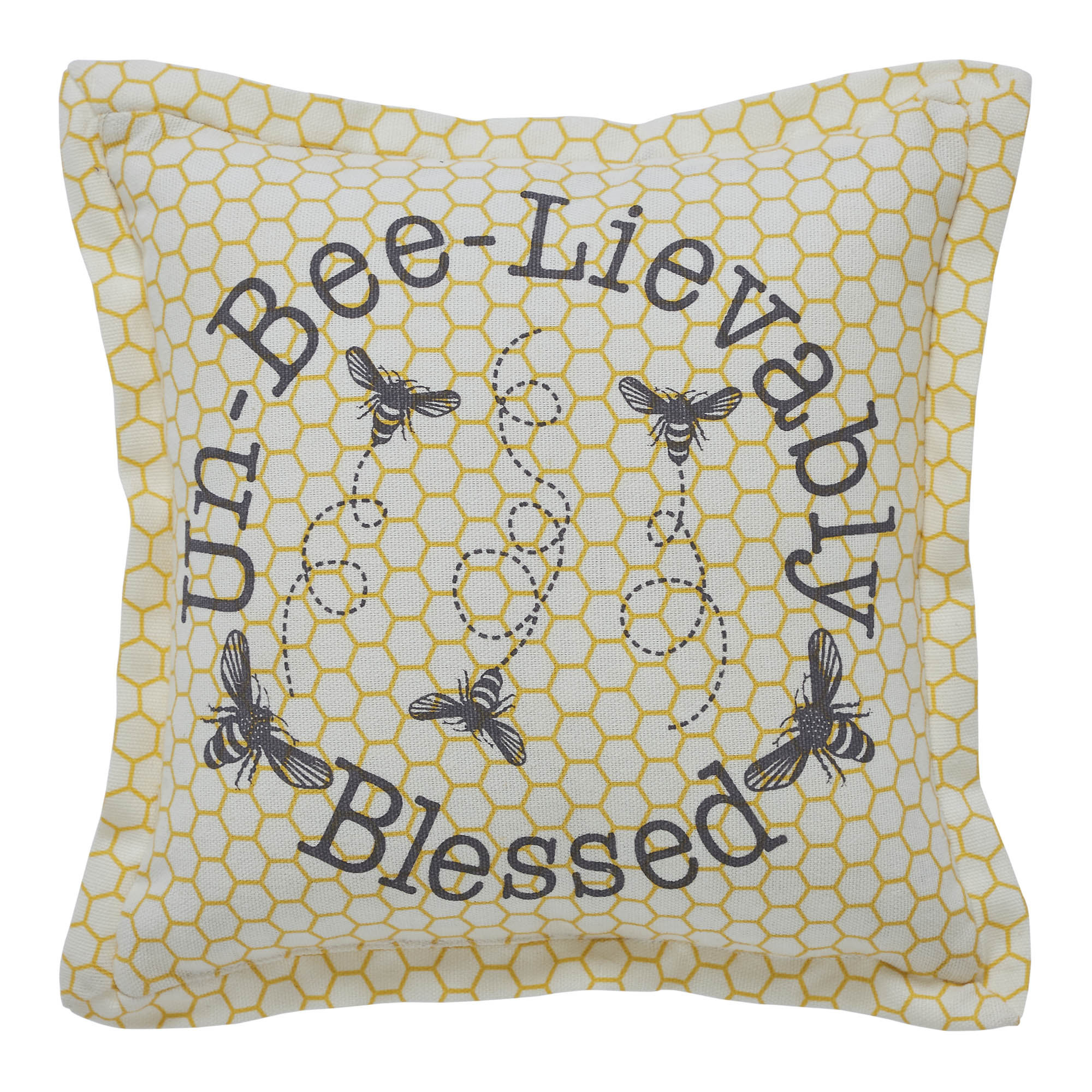 VHC Brands Buzzy Bees Überwurf – 152x157 Cm, Baumwolle, Vintage-Gelb Mit Bienen-Muster, Gewebt Für Wohnzimmer & Schlafzimmer