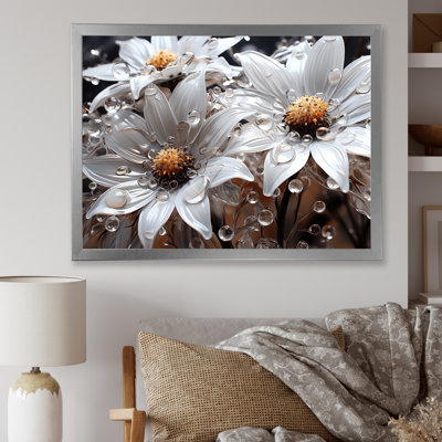 Tournesols blancs transparents à luminescence sur toile