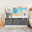 Bibliothèque et bibliothèque pour enfants avec 3 présentoirs pliables en tissu