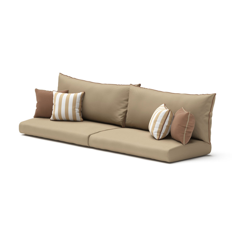 Outdoor Sunbrella Sofa Cushion Cover, Canvas Heather Beige Sunbrella® Canvas, 25'" W x 5" D