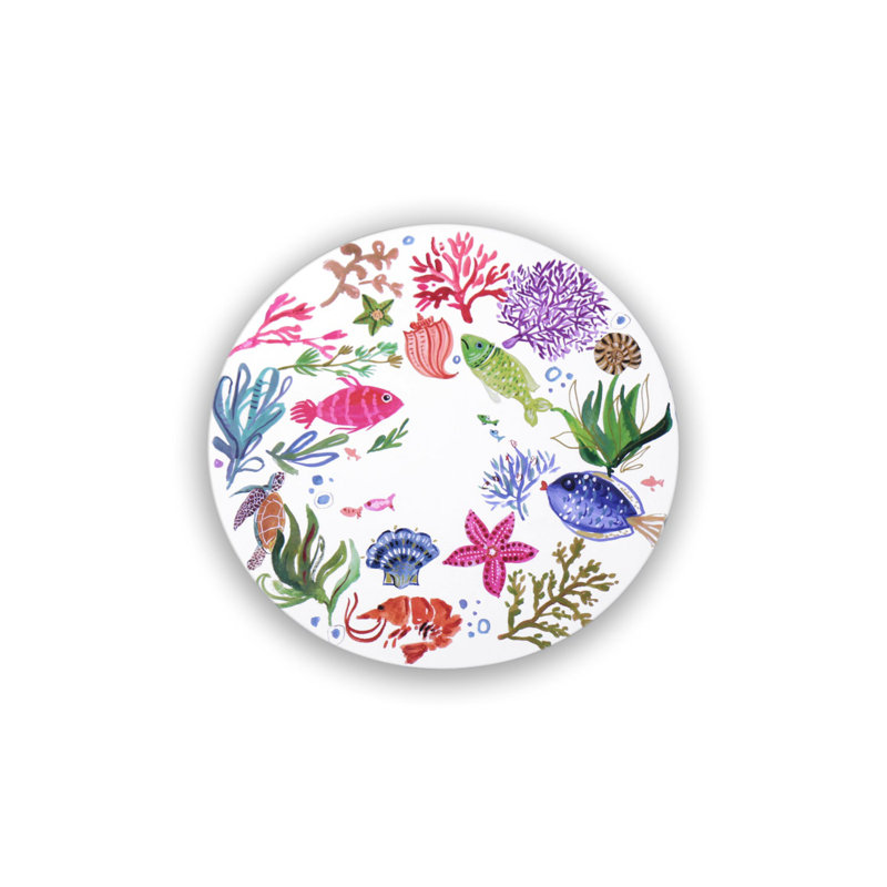 VIDA Coastal Croc Reversible 15.5" Round Placemats