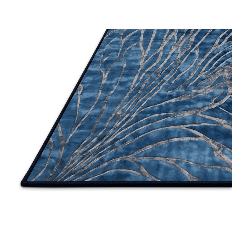 Silky Soft Plush Gray Area Rug, Square 3'