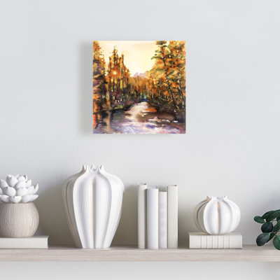 Toile jaune Merced River | Décor de chambre à coucher