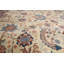 Tapis crème / brun en laine noué à la main de conception unique 10 pi 9 po x 15 pi 7 po