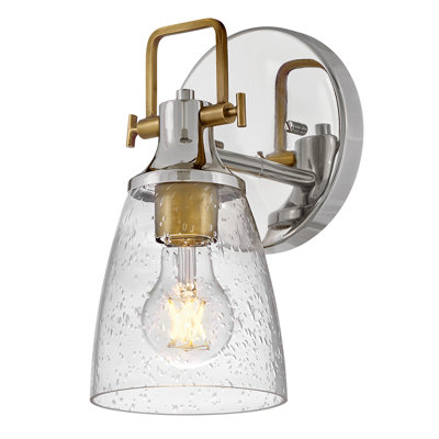Luminaire de salle de bain simple avec abat-jour en verre granuleux Easton