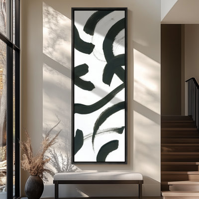 Toile abstraite encadrée, reproduction minimaliste neutre pour décoration murale moderne