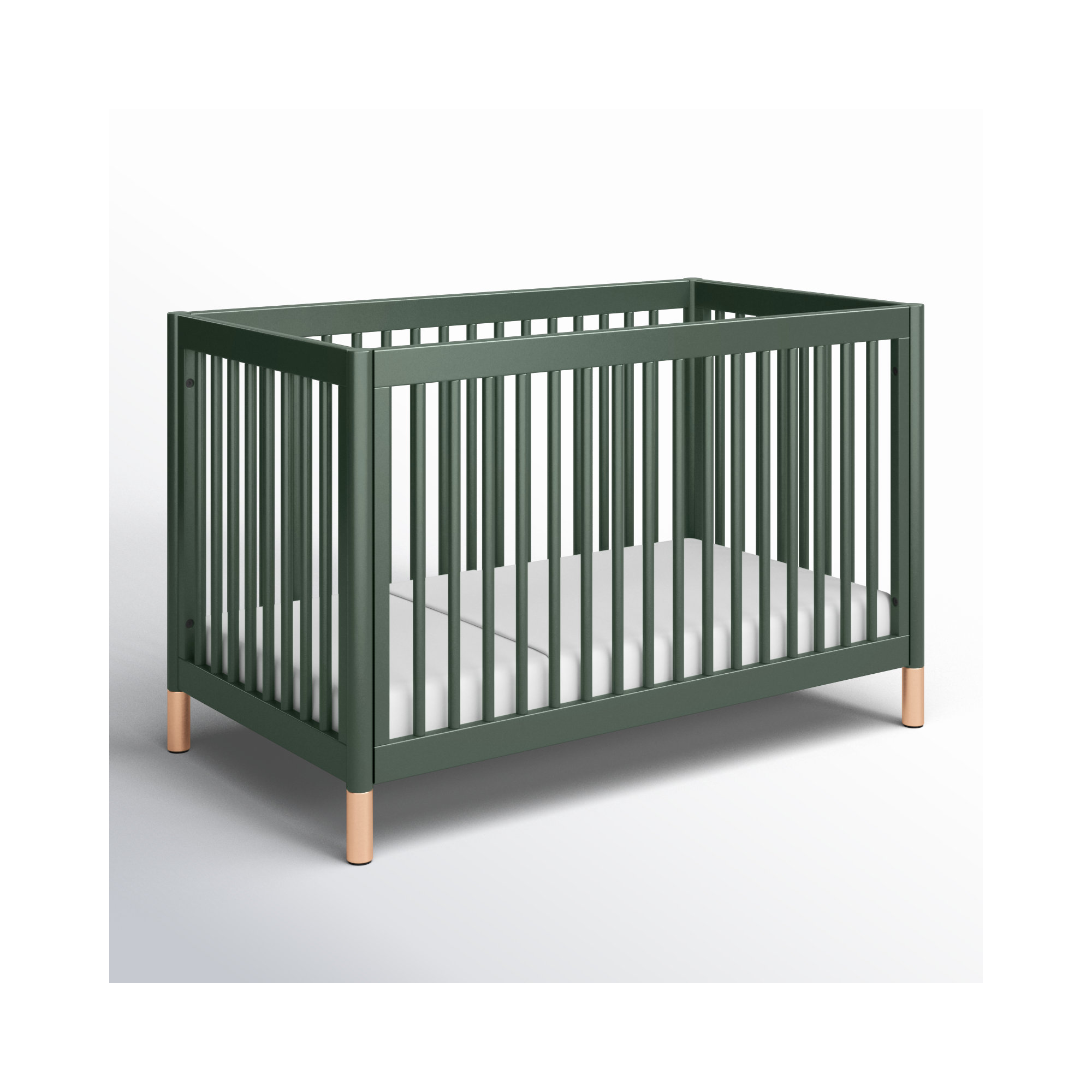 Gelato 4-in-1 Convertible Crib, Forest Green/Beige
