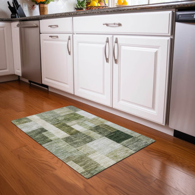 Machine Washable Indoor/Outdoor Cicel ACN1190 Sage Rug