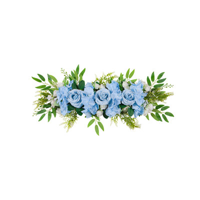 Kondieu 25,6 pouces Artificielle pivoine rose fleur porte avant pivoine florale arche guirlande guirlande hortensias feuilles couronne pour mariage arche porte d'entrée hortensias eucal