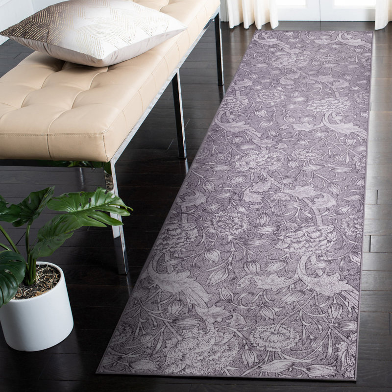 Kalini Floral Woodland Brown Performance Flatweave Washable Floral Indoor / Outdoor Rug, Runner 2'6" x 10'