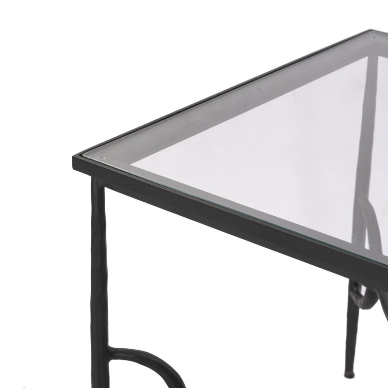 Babylon End Table-Hammered Gunmetal, 20" H x 22"W x 22" D
