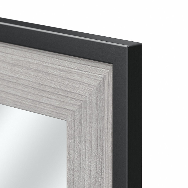Commode double 6 tiroirs avec miroir Spero, Gris platine