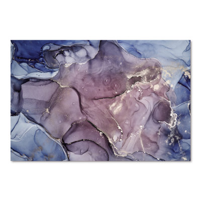 Gris et mauve, encre de marbre, impression sur toile murale moderne