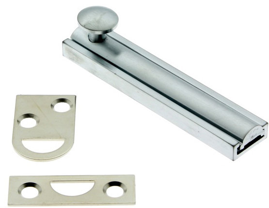 3-inch Satin Chrome Solid Brass Surface Bolt