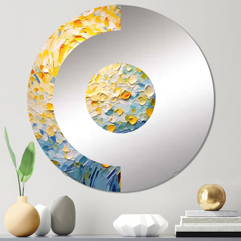 Hassina - Miroir mural demi-cercle, 23,6 po x 23,6 po