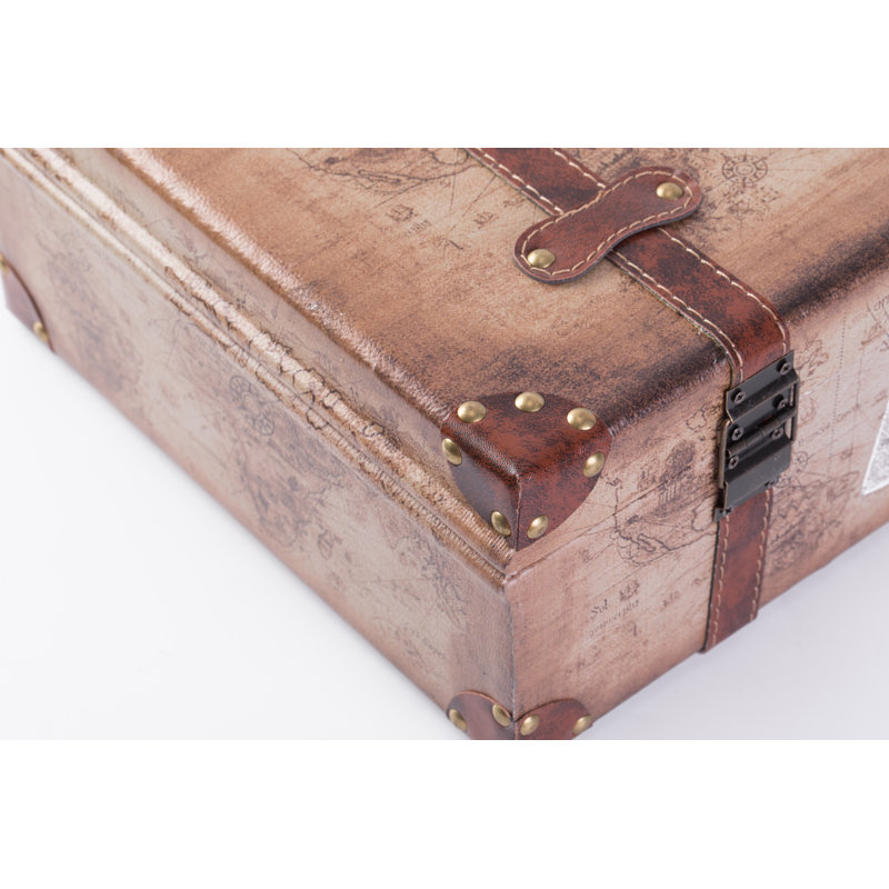 2 Piece Leather Vintage Trunk