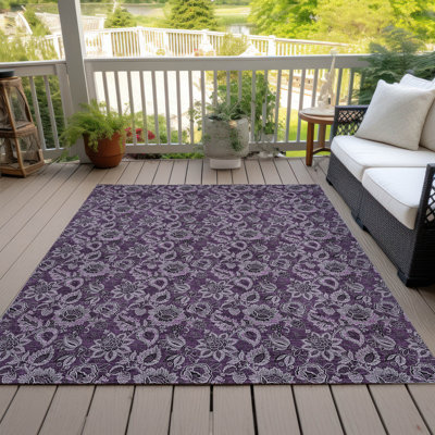 Flitwick Flatweave Washable Floral Indoor / Outdoor Rug