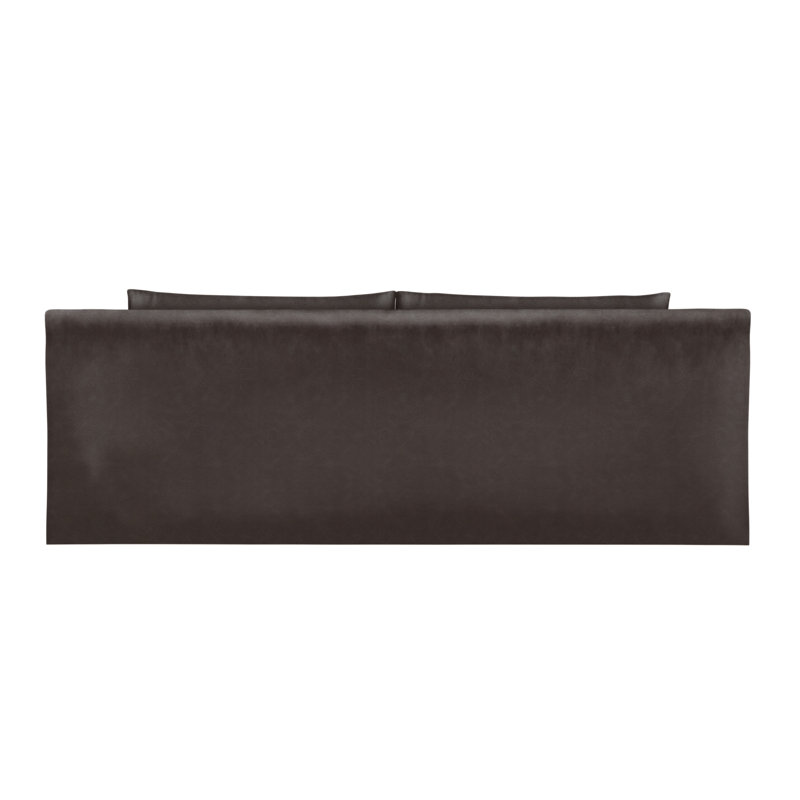 Mulberry Square Track-Arm Daybed with Flange Seam, Vintage Leather Chocolate, Weathered