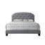 Grand lit gris en tissu